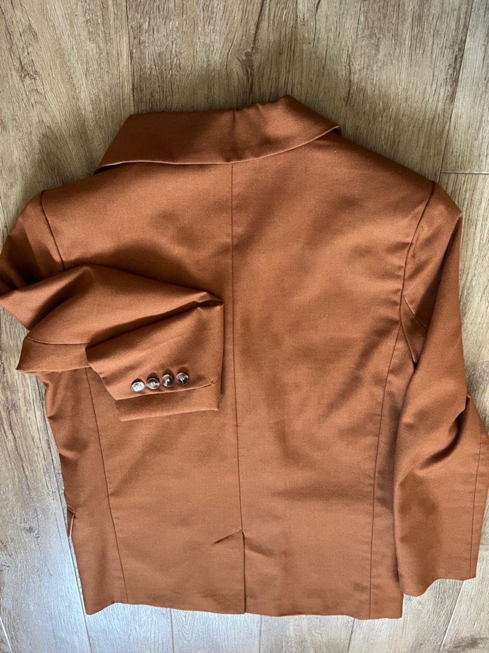 Brown with Rust Tone •Double-Breasted Blazer •Classic Work Wear •Minimalist - Picture 12 of 13